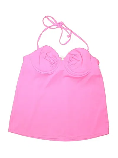 Pre-owned Jcrew Swimsuit Top Pink Hearts Pattern Swimwear