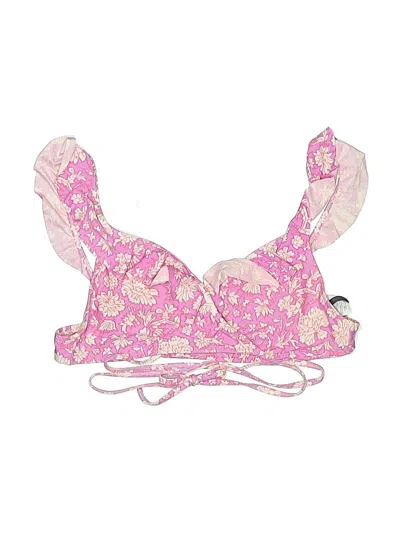 Pre-owned Jcrew Swimsuit Top Pink Paisley Pattern Swimwear