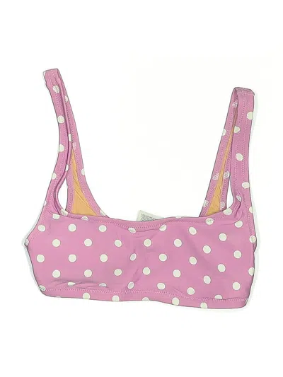 Pre-owned Jcrew Swimsuit Top Pink Polka Dots Pattern Swimwear