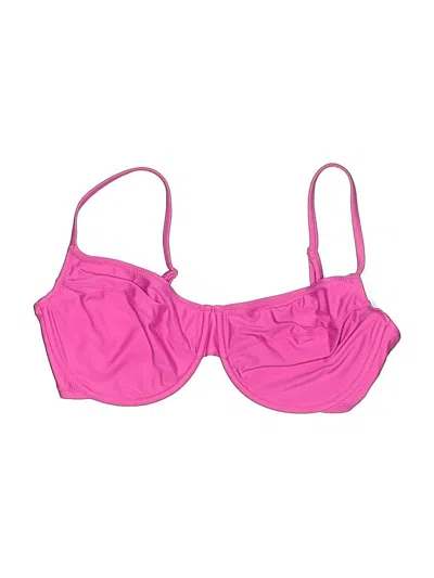 Pre-owned Jcrew Swimsuit Top Pink Solid Pattern Swimwear