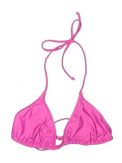 Pre-owned Jcrew Swimsuit Top Pink Solid Pattern Swimwear