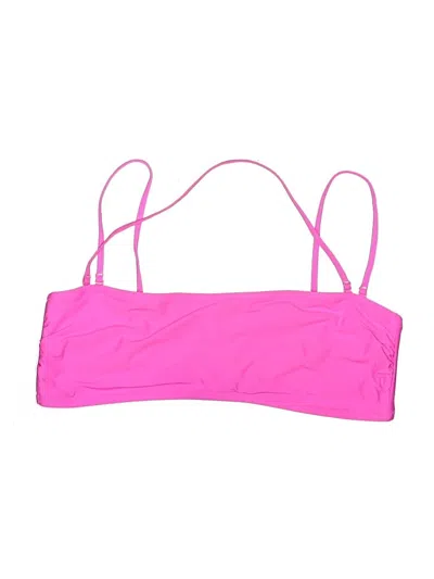 Pre-owned Jcrew Swimsuit Top Pink Solid Pattern Swimwear