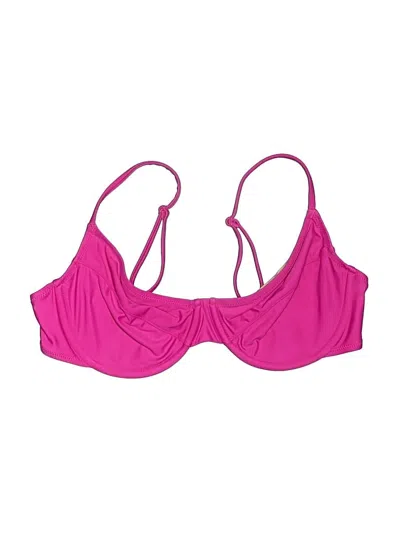 Pre-owned Jcrew Swimsuit Top Pink Solid Pattern Swimwear