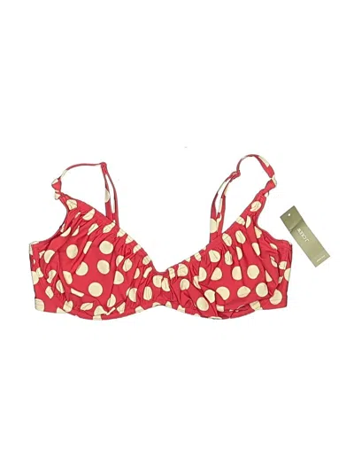 Jcrew Swimsuit Top Red Polka Dots Pattern Swimwear In Multi