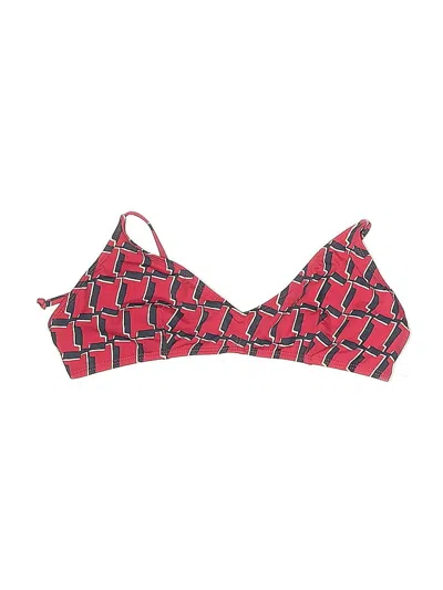 Pre-owned Jcrew Swimsuit Top Red Print Pattern Swimwear