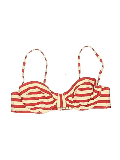 Pre-owned Jcrew Swimsuit Top Red Stripes Pattern Swimwear