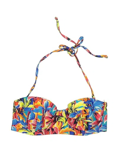 Pre-owned Jcrew Swimsuit Top Red Tropical Pattern Swimwear