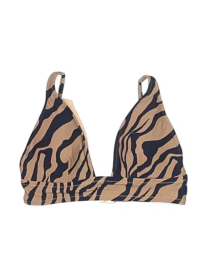 Pre-owned Jcrew Swimsuit Top Tan Animal Print Pattern Swimwear