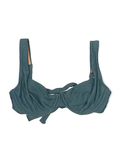 Pre-owned Jcrew Swimsuit Top Teal Swimwear In Blue