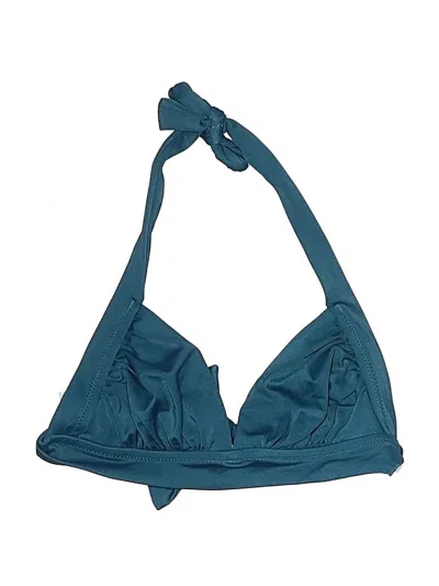 Pre-owned Jcrew Swimsuit Top Teal Swimwear In Blue