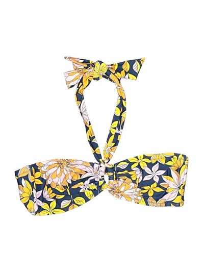 Jcrew Swimsuit Top Yellow Floral Pattern Swimwear
