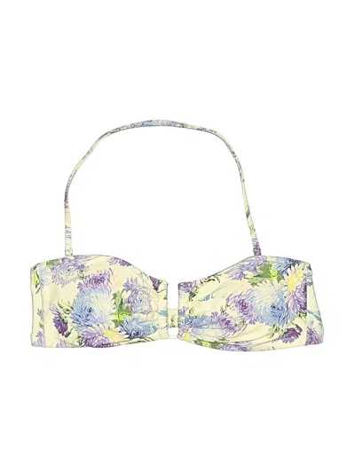 Pre-owned Jcrew Swimsuit Top Yellow Floral Pattern Swimwear