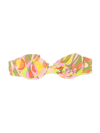 Pre-owned Jcrew Swimsuit Top Yellow Print Pattern Swimwear