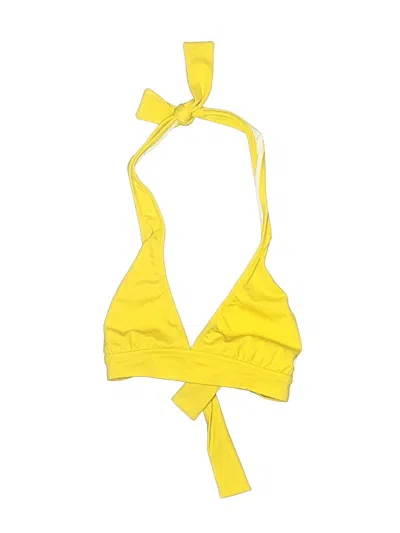 Pre-owned Jcrew Swimsuit Top Yellow Solid Pattern Swimwear