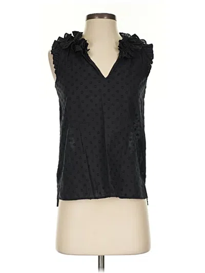Pre-owned Jcrew Tank Top Black Ruffles Neckline Tops