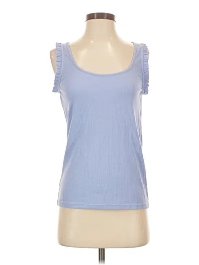 Pre-owned Jcrew Tank Top Blue Cold Shoulder Neckline Tops