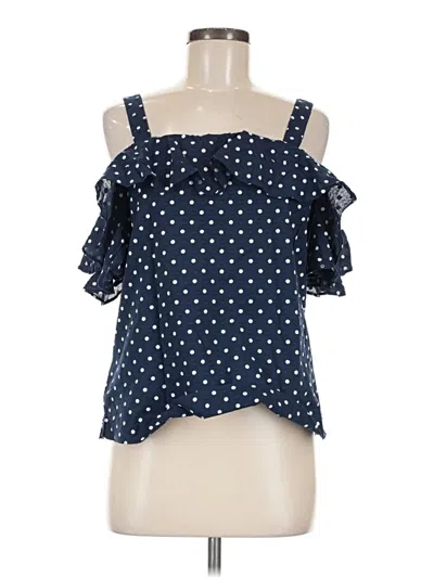Pre-owned Jcrew Tank Top Blue Cold Shoulder Neckline Tops