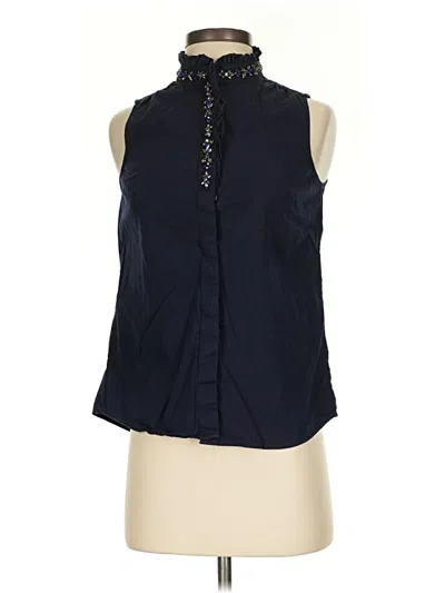 Pre-owned Jcrew Tank Top Blue Halter Neckline Tops