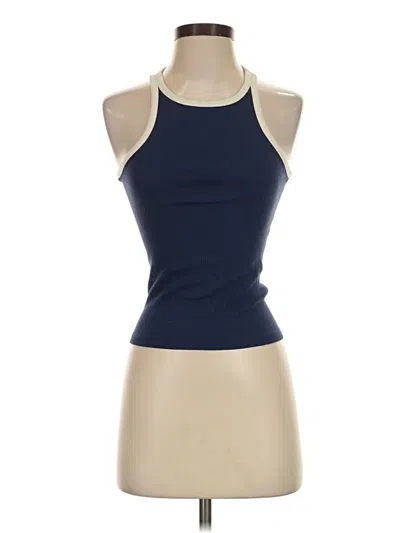 Pre-owned Jcrew Tank Top Blue Halter Neckline Tops
