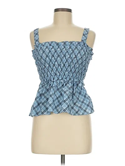 Pre-owned Jcrew Tank Top Blue Strapless Neckline Tops