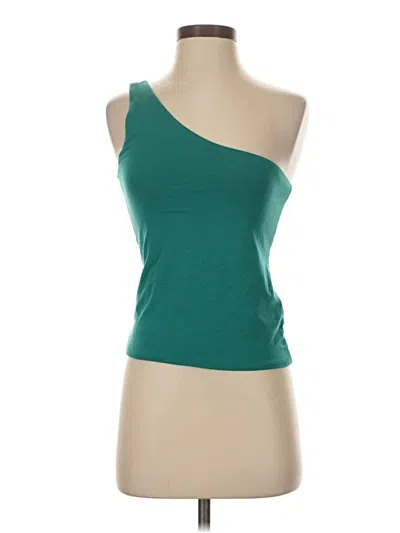 Pre-owned Jcrew Tank Top Green One Shoulder Neckline Tops
