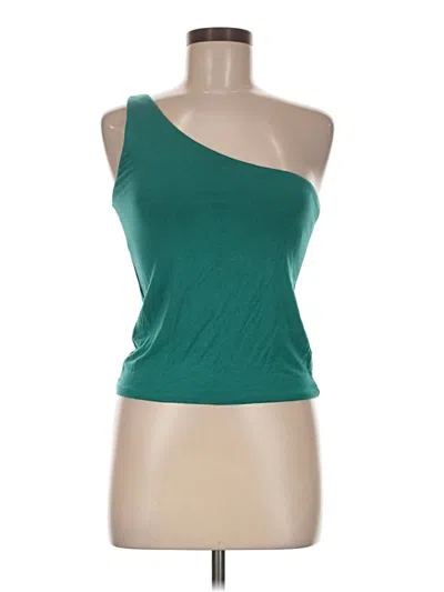 Pre-owned Jcrew Tank Top Green One Shoulder Neckline Tops