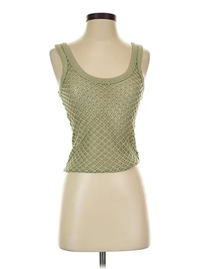 Pre-owned Jcrew Tank Top Green Square Neckline Tops