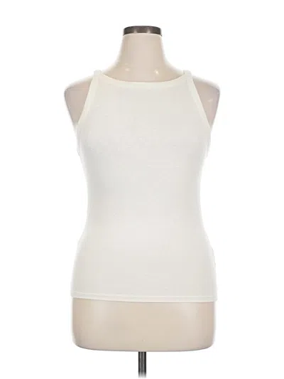 Pre-owned Jcrew Tank Top Ivory Halter Neckline Tops In White