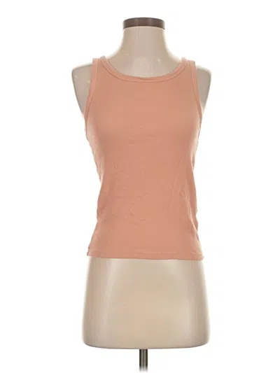 Pre-owned Jcrew Tank Top Orange Crew Neck Tops