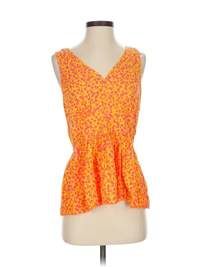 Pre-owned Jcrew Tank Top Orange Plunge Neckline Tops