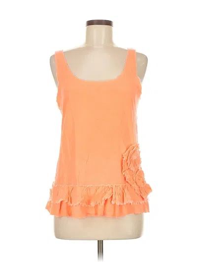 Pre-owned Jcrew Tank Top Orange Ruffles Neckline Tops
