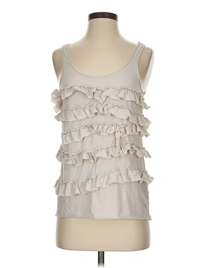 Pre-owned Jcrew Tank Top Silver Ruffles Neckline Tops
