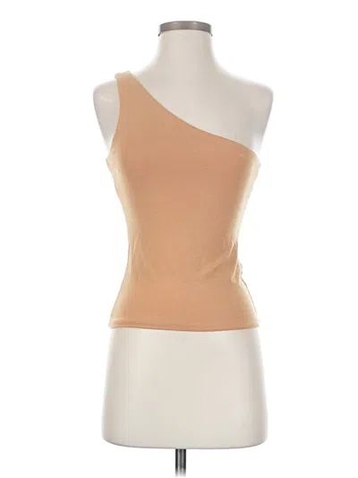 Pre-owned Jcrew Tank Top Tan One Shoulder Neckline Tops