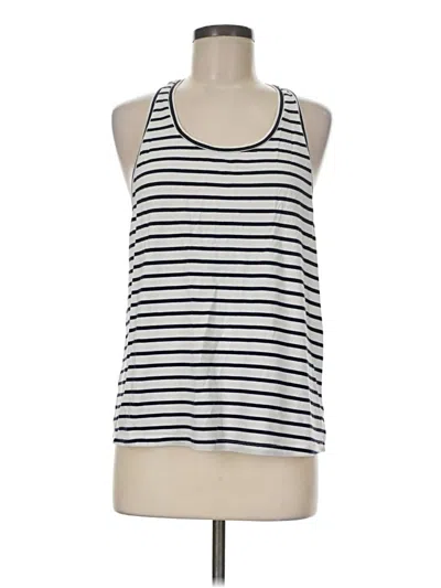 Pre-owned Jcrew Tank Top White Stripes Pattern Scoop Neck Tops