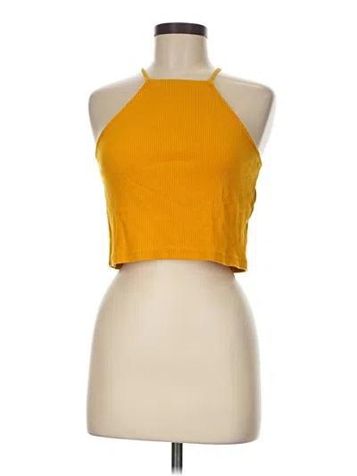 Pre-owned Jcrew Tank Top Yellow Halter Neckline Tops