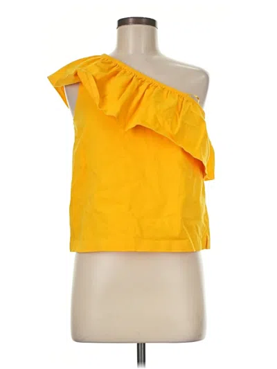 Pre-owned Jcrew Tank Top Yellow One Shoulder Neckline Tops