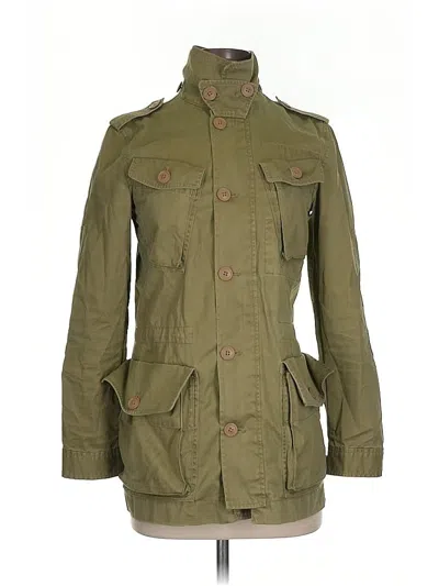 Pre-owned Jcrew Trenchcoat In Green