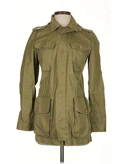 Pre-owned Jcrew Trenchcoat In Green