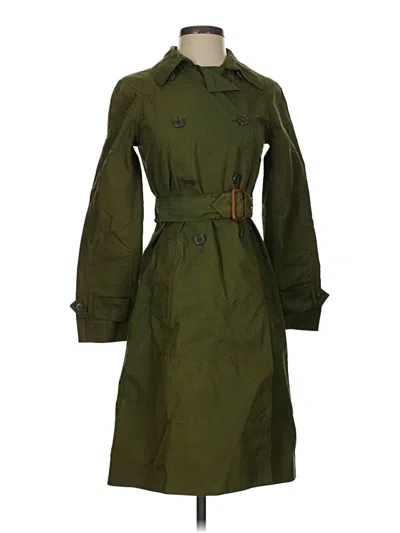 Pre-owned Jcrew Trenchcoat In Green