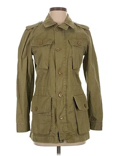 Pre-owned Jcrew Trenchcoat In Green