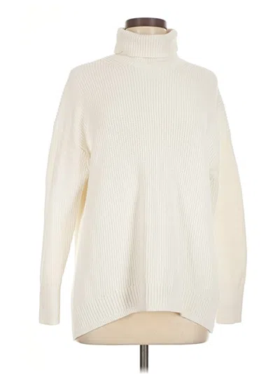 Pre-owned Jcrew Turtleneck Sweater In White