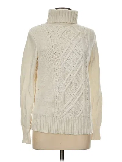 Pre-owned Jcrew Turtleneck Sweater In White