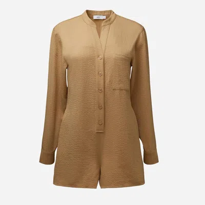 Jcrew Women's Onia Soft Gauze Button-down Romper In Tan In Neutral