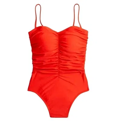 Jcrew Women's Ruched Sweetheart One-piece Swimsuit In Red In Orange