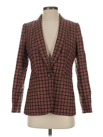 Pre-owned Jcrew Wool Blazer Jacket In Burgundy