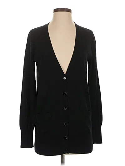Pre-owned Jcrew Wool Cardigan Sweater In Black