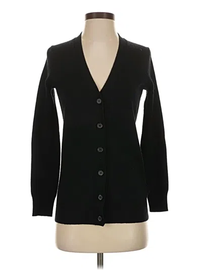 Pre-owned Jcrew Wool Cardigan Sweater In Black