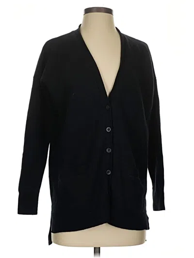 Pre-owned Jcrew Wool Cardigan Sweater In Black