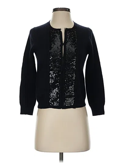 Pre-owned Jcrew Wool Cardigan Sweater In Black