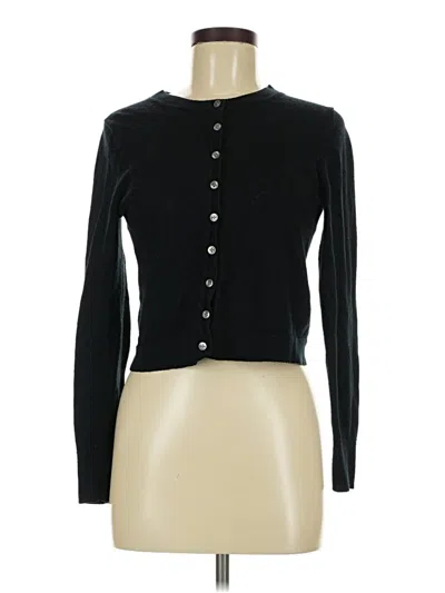 Pre-owned Jcrew Wool Cardigan Sweater In Black